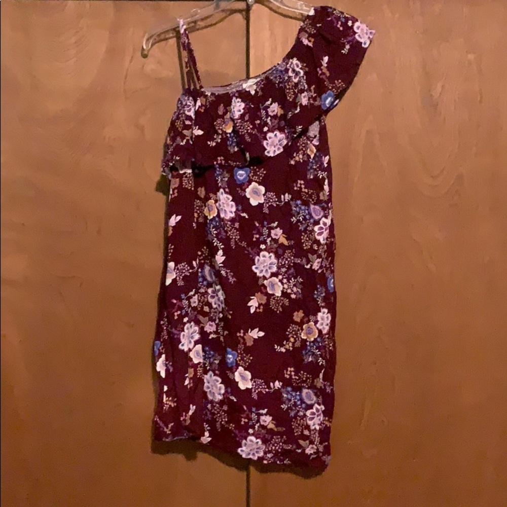 Maroon off the shoulder dress